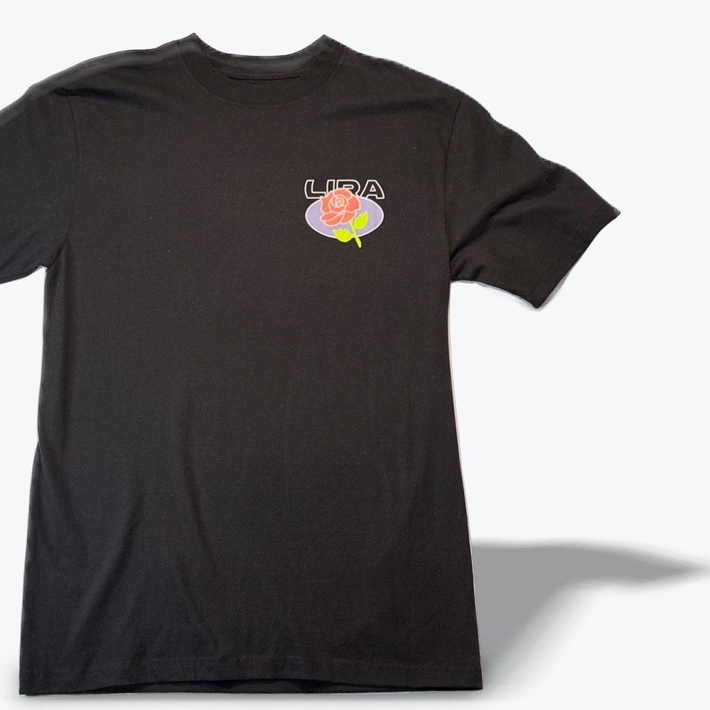 Lira Graphic T-Shirt Mens Medium Black Rose CRTV SCTY Short Sleeve Cotton Tee